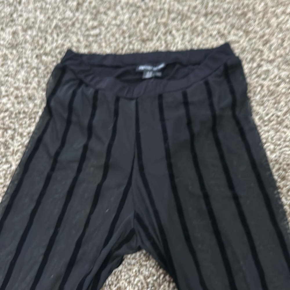 NWT PrettyLittleThing sheer black striped tights with built in undergarments - Picture 2 of 4